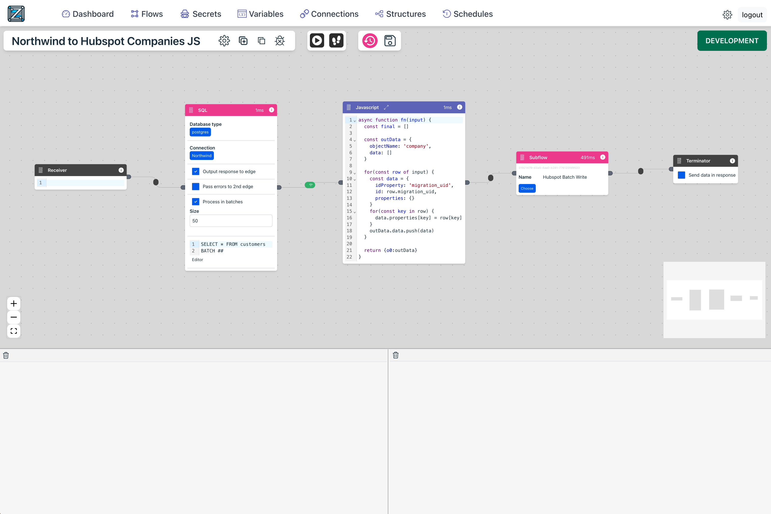 DB to Hubspot with Javascript