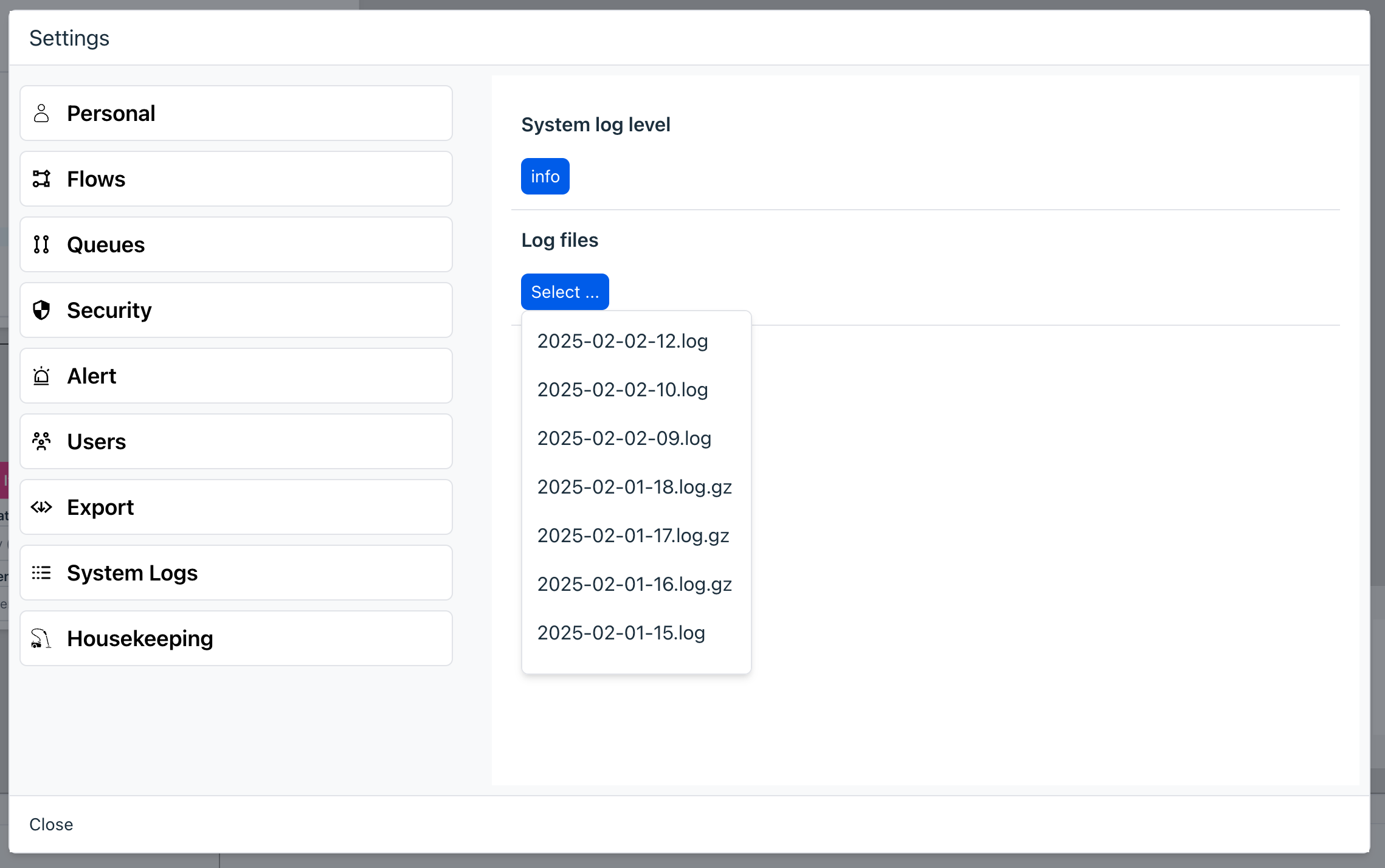 system logs