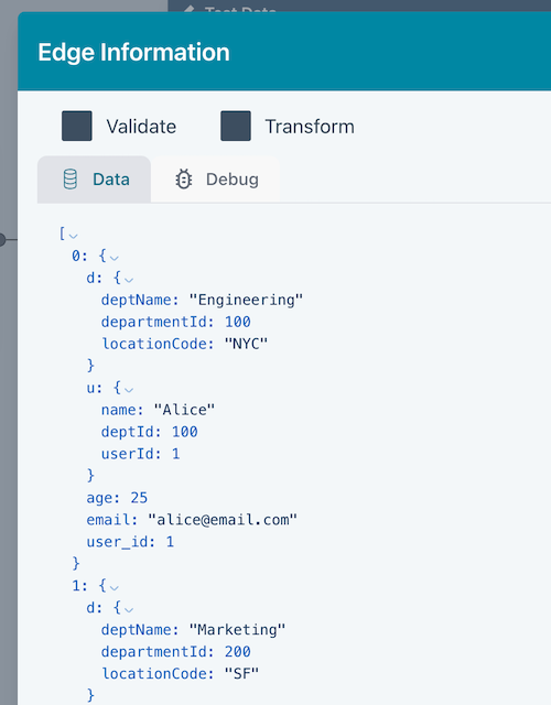 Joiner edge data