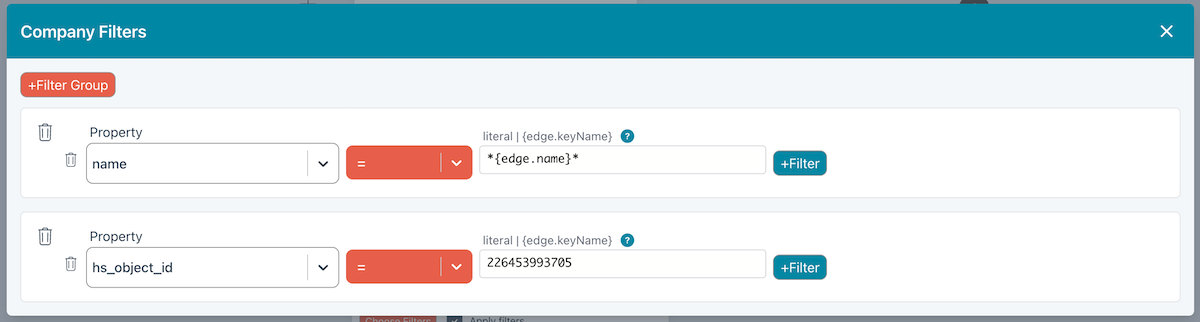 Hubspot filter groups